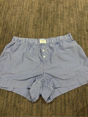 American Eagle Outfitters Blue & White Striped Boxer Shorts